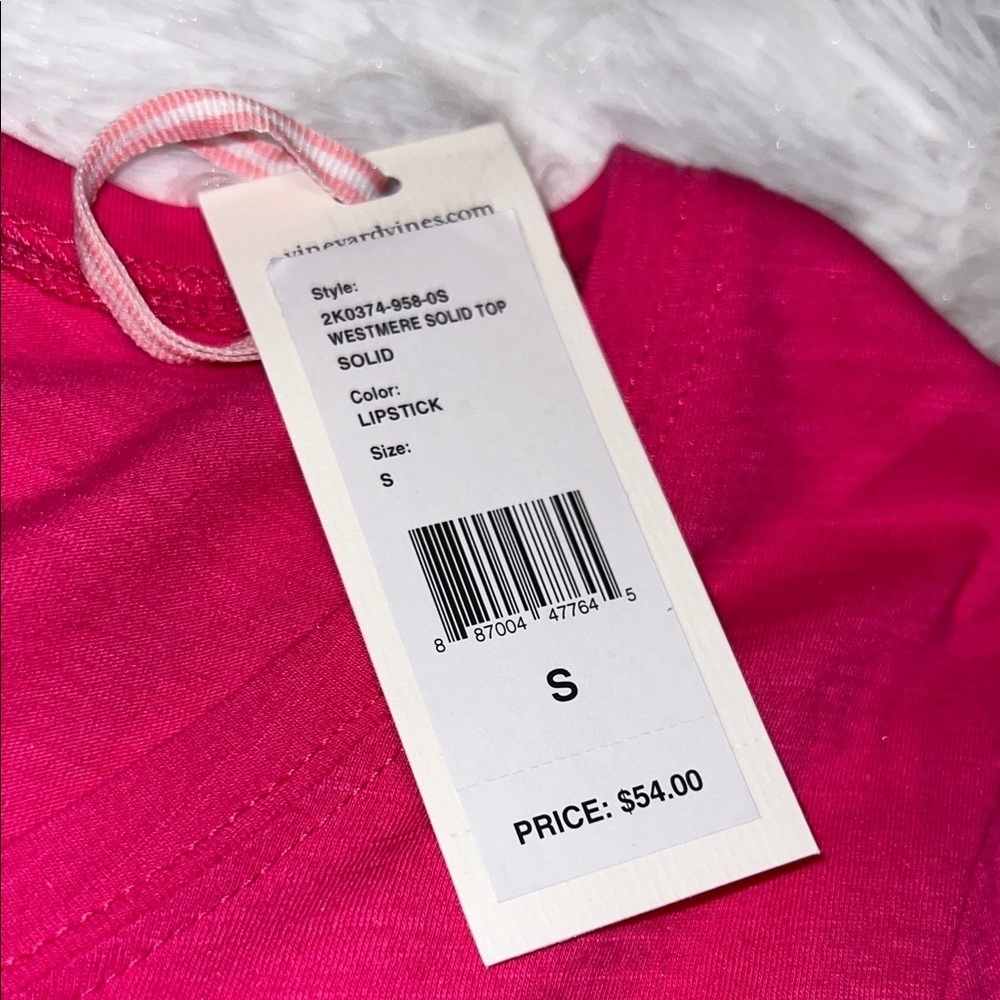 Vineyard Vines Pink 3/4 Sleeve Top Small - Picture 4 of 6